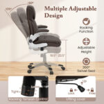Ergonomic PU Leather Office Chair with Flip-up Armrests