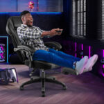 Ergonomic Racing Style Gaming Chair with Footrest and Lumbar Support