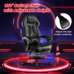 Ergonomic Racing Style Gaming Chair with Footrest and Lumbar Support