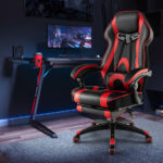 Ergonomic Racing Style Gaming Chair with Footrest and Lumbar Support
