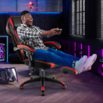 Ergonomic Racing Style Gaming Chair with Footrest and Lumbar Support
