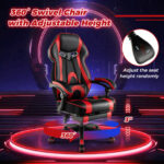 Ergonomic Racing Style Gaming Chair with Footrest and Lumbar Support