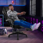 Ergonomic Racing Style Gaming Chair with Footrest and Lumbar Support