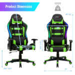 Ergonomic Swivel Gaming Chair with RGB Lights and Remote