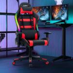 Ergonomic Swivel Gaming Chair with RGB Lights and Remote