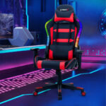 Ergonomic Swivel Gaming Chair with RGB Lights and Remote