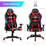 Ergonomic Swivel Gaming Chair with RGB Lights and Remote