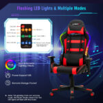 Ergonomic Swivel Gaming Chair with RGB Lights and Remote