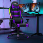 Ergonomic Swivel Gaming Chair with RGB Lights and Remote