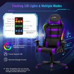 Ergonomic Swivel Gaming Chair with RGB Lights and Remote