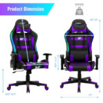 Ergonomic Swivel Gaming Chair with RGB Lights and Remote