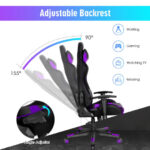 Ergonomic Swivel Gaming Chair with RGB Lights and Remote