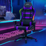 Ergonomic Swivel Gaming Chair with RGB Lights and Remote