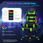 Ergonomic Swivel Gaming Chair with RGB Lights and Remote