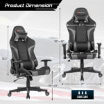 Ergonomic Swivel Reclining Gaming Chair with Massage, Lumbar Support, and Adjustable Backrest