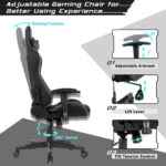 Ergonomic Swivel Reclining Gaming Chair with Massage, Lumbar Support, and Adjustable Backrest