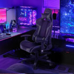 Ergonomic Swivel Reclining Gaming Chair with Massage, Lumbar Support, and Adjustable Backrest