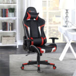 Ergonomic Swivel Reclining Gaming Chair with Massage, Lumbar Support, and Adjustable Backrest