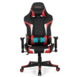 Ergonomic Swivel Reclining Gaming Chair with Massage, Lumbar Support, and Adjustable Backrest