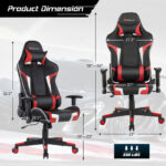 Ergonomic Swivel Reclining Gaming Chair with Massage, Lumbar Support, and Adjustable Backrest