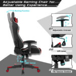 Ergonomic Swivel Reclining Gaming Chair with Massage, Lumbar Support, and Adjustable Backrest