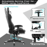 Ergonomic Swivel Reclining Gaming Chair with Massage, Lumbar Support, and Adjustable Backrest