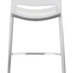 Ergonomic White Faux Leather Barstool with Stainless Steel Frame (Set of 2)