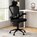 Ergonomic Mesh Office Chair with Flip-Up Arms and Lumbar Support