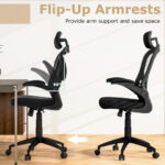 Ergonomic Mesh Office Chair with Flip-Up Arms and Lumbar Support