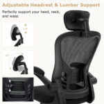 Ergonomic Mesh Office Chair with Flip-Up Arms and Lumbar Support