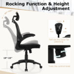 Ergonomic Mesh Office Chair with Flip-Up Arms and Lumbar Support