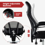 Ergonomic Mesh Office Chair with Footrest and Adjustable Backrest 13 Ergonomic Mesh Office Chair with Footrest and Adjustable Backrest