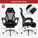 Ergonomic Mesh Office Chair with Footrest and Adjustable Backrest 12 Ergonomic Mesh Office Chair with Footrest and Adjustable Backrest