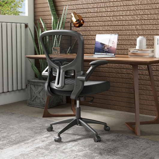 Ergonomic Swivel Mesh Office Chair with Flip-Up Armrests 2 Ergonomic Swivel Mesh Office Chair with Flip-Up Armrests - Image 2