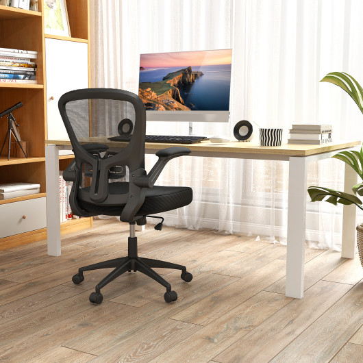 Ergonomic Swivel Mesh Office Chair with Flip-Up Armrests 5 Ergonomic Swivel Mesh Office Chair with Flip-Up Armrests - Image 5