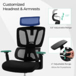 Adjustable Ergonomic Office Chair with Lumbar Support and Headrest 13 Adjustable Ergonomic Office Chair with Lumbar Support and Headrest