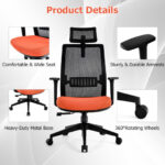 Ergonomic Black Office Chair with Lumbar and Headrest Support