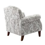 Eric Beige Damask Rolled Arm Nailhead Trim Accent Armchair 8 Eric Beige Damask Rolled Arm Nailhead Trim Accent Armchair