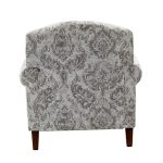Eric Beige Damask Rolled Arm Nailhead Trim Accent Armchair 9 Eric Beige Damask Rolled Arm Nailhead Trim Accent Armchair