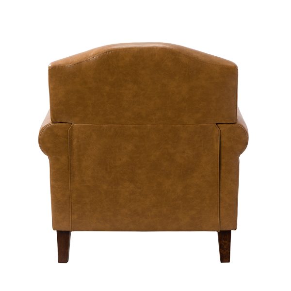 Eric Camel Vegan Leather Nailhead Trim Armchair 3
