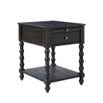 Eric Charcoal Solid Wood Farmhouse End Table with Charging 6 Eric Charcoal Solid Wood Farmhouse End Table with Charging