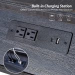 Eric Charcoal Solid Wood Farmhouse End Table with Charging 8 Eric Charcoal Solid Wood Farmhouse End Table with Charging