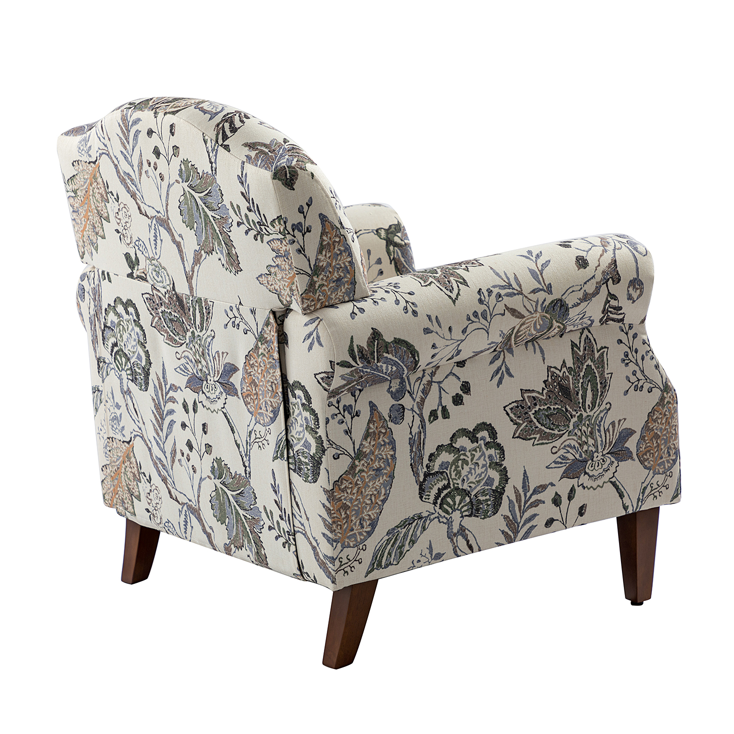 Eric Grey Damask Rolled Arm Nailhead Trim Accent Armchair 3 Eric Grey Damask Rolled Arm Nailhead Trim Accent Armchair - Image 3