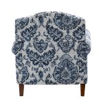 Eric Navy Damask Rolled Arm Nailhead Trim Accent Armchair 9 Eric Navy Damask Rolled Arm Nailhead Trim Accent Armchair