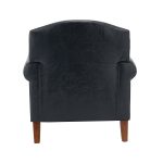 Eric Navy Vegan Leather Nailhead Trim Transitional Armchair 9 Eric Navy Vegan Leather Nailhead Trim Transitional Armchair