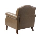 Eric Taupe Vegan Leather Nailhead Trim Transitional Armchair 8 Eric Taupe Vegan Leather Nailhead Trim Transitional Armchair