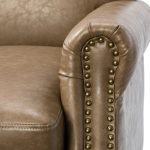 Eric Taupe Vegan Leather Nailhead Trim Transitional Armchair 10 Eric Taupe Vegan Leather Nailhead Trim Transitional Armchair