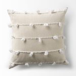 Erica 20 x 20 Cream With White Detail Decorative Pillow Cover