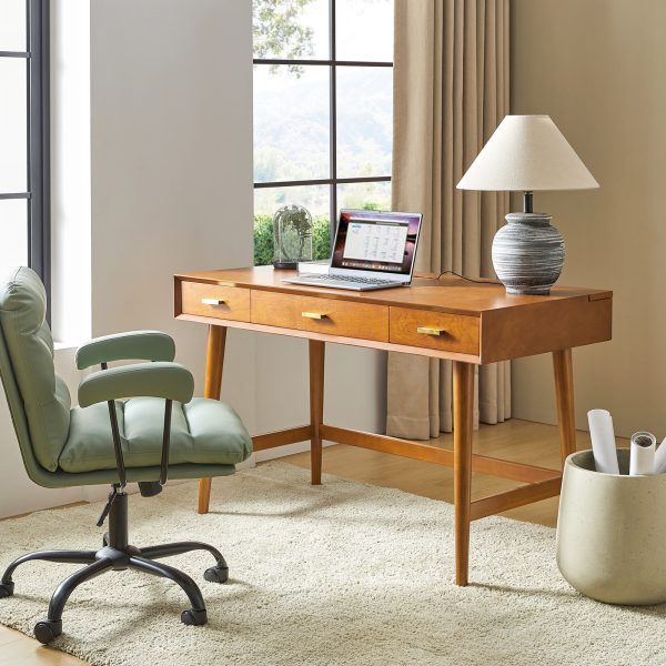 Erich Acorn Mid Century Modern Computer Desk with Cable Management 1