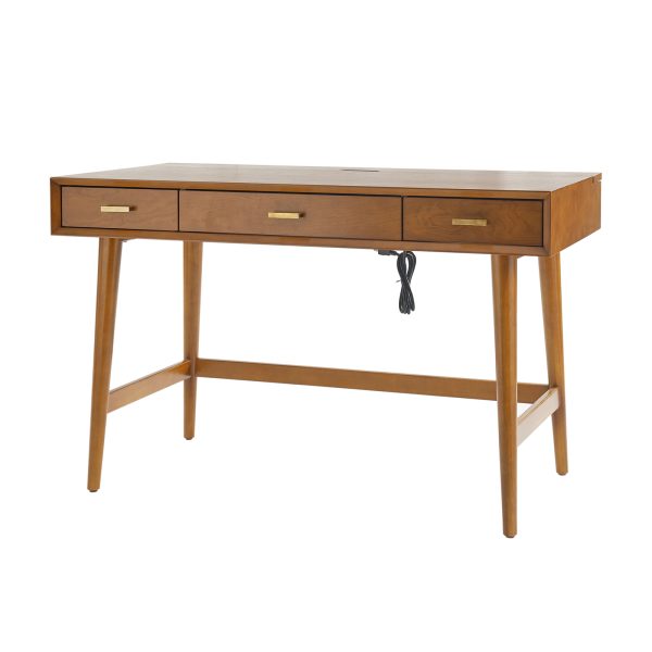 Erich Acorn Mid Century Modern Computer Desk with Cable Management